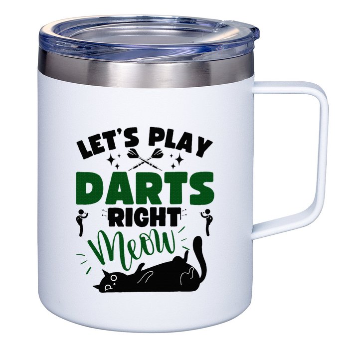 Darts & Cats  Dartboard Funny Dart Player Team Darts Player  12oz Stainless Steel Coffee Mug