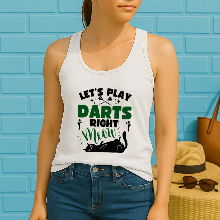 Darts & Cats  Dartboard Funny Dart Player Team Darts Player  Womens Tank Top