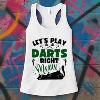 Darts & Cats  Dartboard Funny Dart Player Team Darts Player  Womens Tank Top