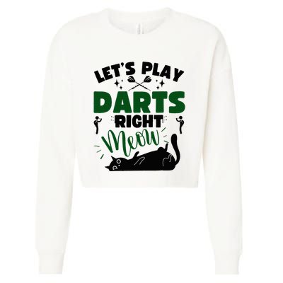Darts & Cats  Dartboard Funny Dart Player Team Darts Player  Cropped Pullover Crew