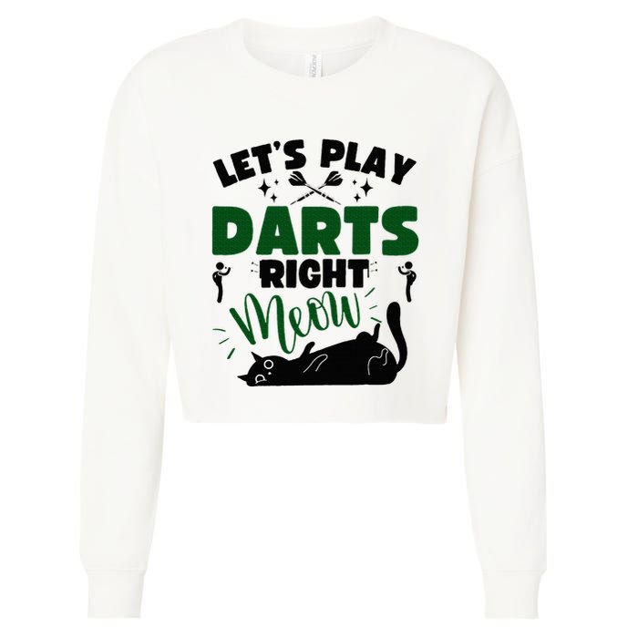 Darts & Cats  Dartboard Funny Dart Player Team Darts Player  Cropped Pullover Crew