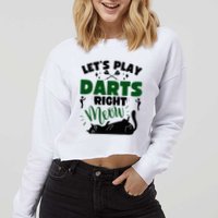 Darts & Cats  Dartboard Funny Dart Player Team Darts Player  Cropped Pullover Crew