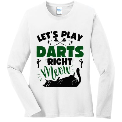 Darts & Cats  Dartboard Funny Dart Player Team Darts Player  Ladies Long Sleeve Shirt