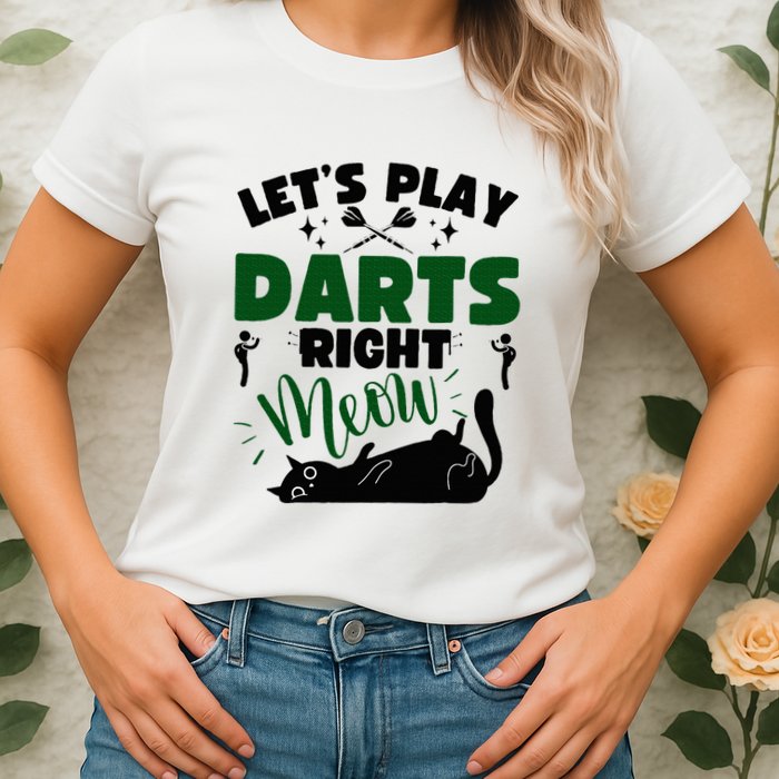 Darts & Cats  Dartboard Funny Dart Player Team Darts Player  Womens T-Shirt