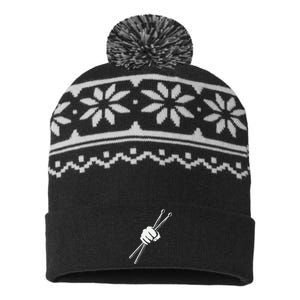 Drumset Cool Drumsticks Drumming Drums Rock Music USA-Made Snowflake Beanie