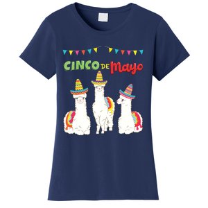 Divertido Cinco De Mayo Llama No ProbLlama Mexican 5th May Women's T-Shirt