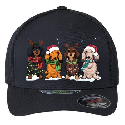 Dachshund Christmas Dog Lover Family Flexfit Unipanel Trucker Cap