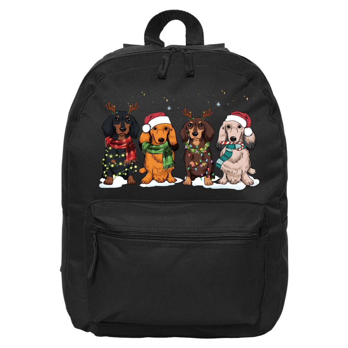 Dachshund Christmas Dog Lover Family 16 in Basic Backpack