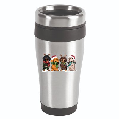 Dachshund Christmas Dog Lover Family 16oz Travel Tumbler