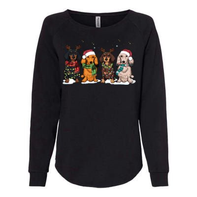 Dachshund Christmas Dog Lover Family Womens California Wash Sweatshirt