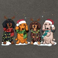 Dachshund Christmas Dog Lover Family Cotton Canvas Backpack