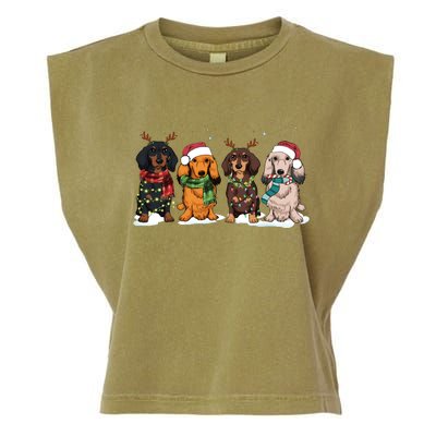 Dachshund Christmas Dog Lover Family Garment-Dyed Women's Muscle Tee