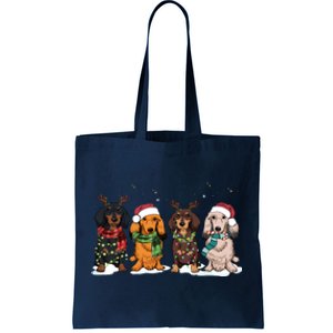 Dachshund Christmas Dog Lover Family Tote Bag