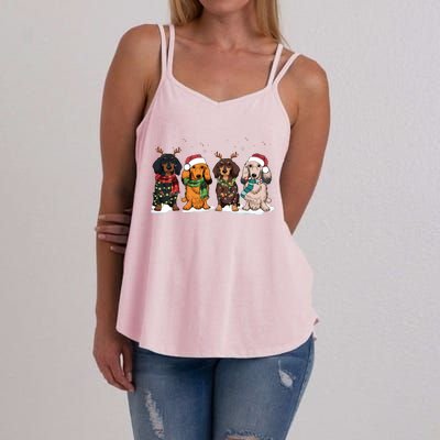 Dachshund Christmas Dog Lover Family Women's Strappy Tank