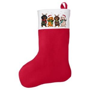 Dachshund Christmas Dog Lover Family Felt Holiday Christmas Stocking