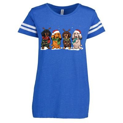 Dachshund Christmas Dog Lover Family Enza Ladies Jersey Football T-Shirt