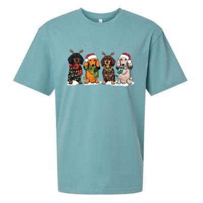 Dachshund Christmas Dog Lover Family Sueded Cloud Jersey T-Shirt