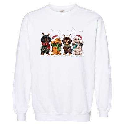 Dachshund Christmas Dog Lover Family Garment-Dyed Sweatshirt