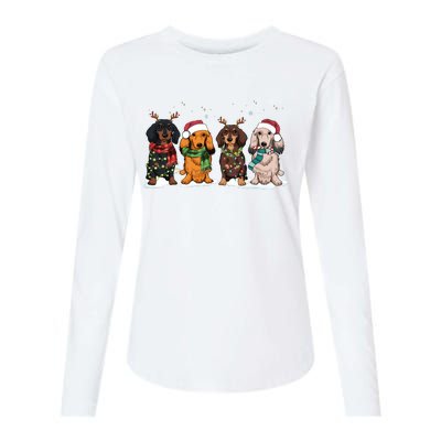 Dachshund Christmas Dog Lover Family Womens Cotton Relaxed Long Sleeve T-Shirt