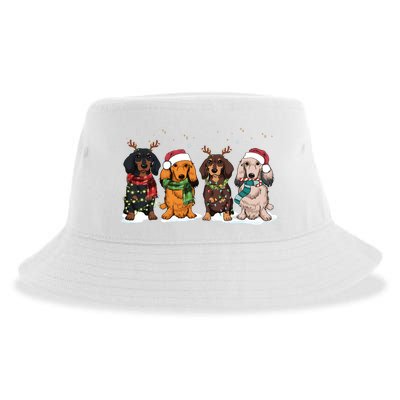 Dachshund Christmas Dog Lover Family Sustainable Bucket Hat