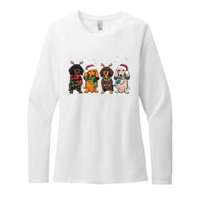 Dachshund Christmas Dog Lover Family Womens CVC Long Sleeve Shirt