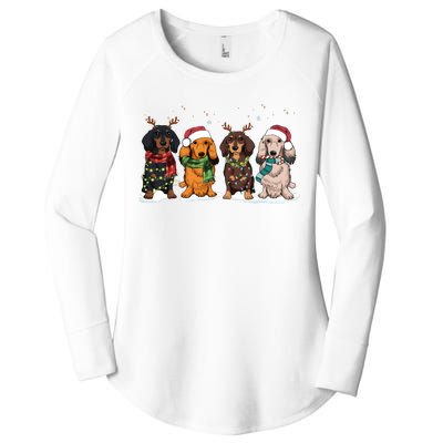 Dachshund Christmas Dog Lover Family Women's Perfect Tri Tunic Long Sleeve Shirt