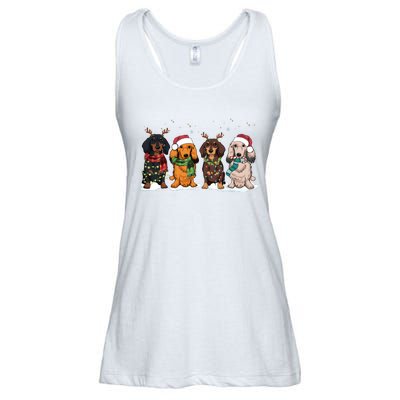 Dachshund Christmas Dog Lover Family Ladies Essential Flowy Tank