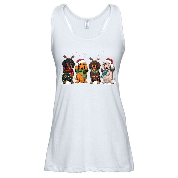 Dachshund Christmas Dog Lover Family Ladies Essential Flowy Tank