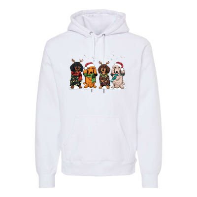 Dachshund Christmas Dog Lover Family Premium Hoodie