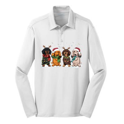 Dachshund Christmas Dog Lover Family Silk Touch Performance Long Sleeve Polo