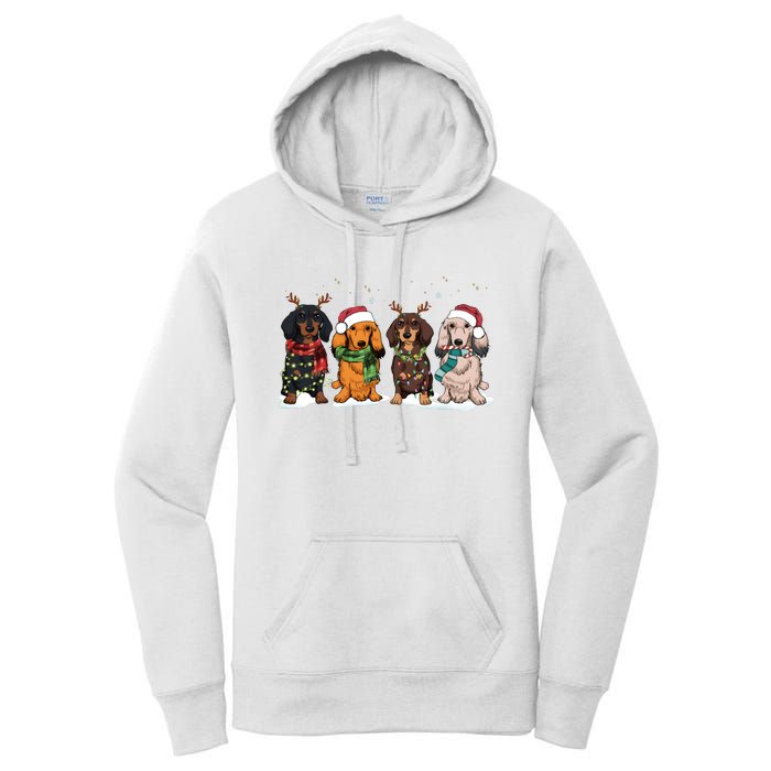 Dachshund Christmas Dog Lover Family Women's Pullover Hoodie