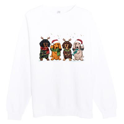 Dachshund Christmas Dog Lover Family Premium Crewneck Sweatshirt