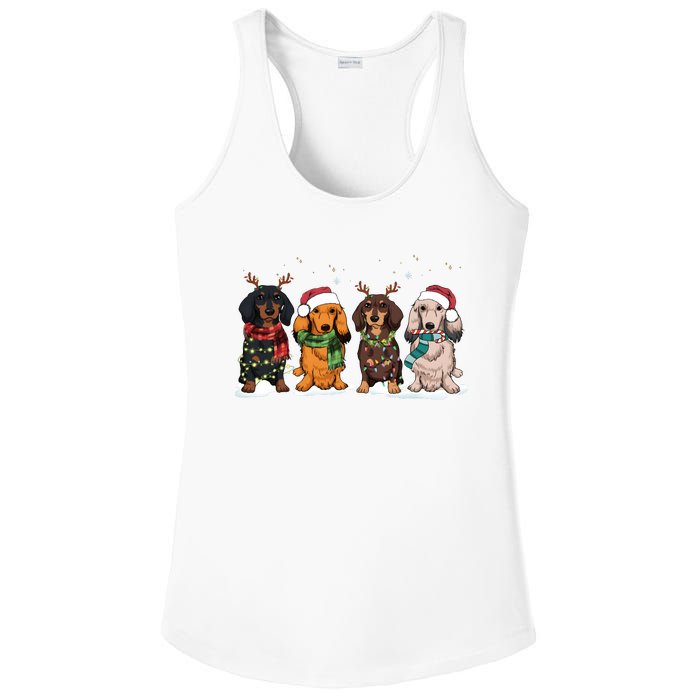 Dachshund Christmas Dog Lover Family Ladies PosiCharge Competitor Racerback Tank