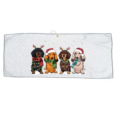 Dachshund Christmas Dog Lover Family Large Microfiber Waffle Golf Towel