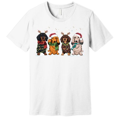 Dachshund Christmas Dog Lover Family Premium T-Shirt