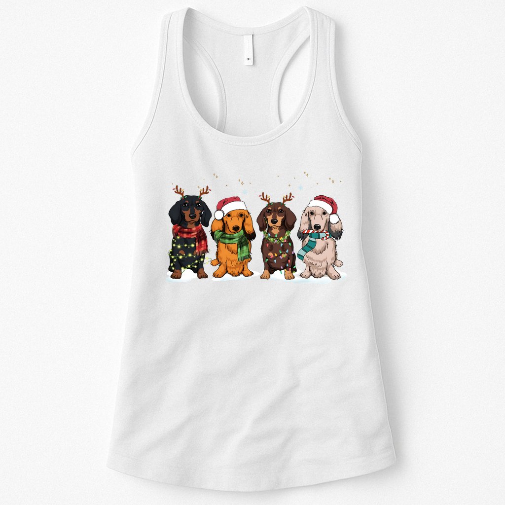 Dachshund Christmas Dog Lover Family Womens Tank Top