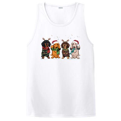 Dachshund Christmas Dog Lover Family PosiCharge Competitor Tank