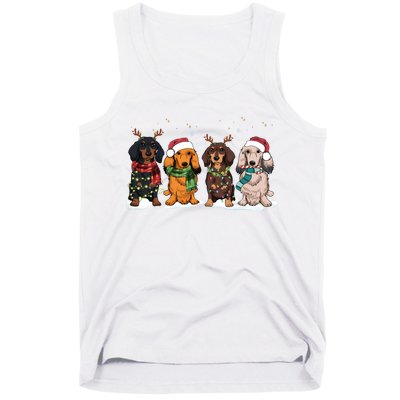 Dachshund Christmas Dog Lover Family Tank Top