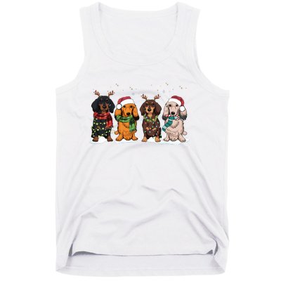 Dachshund Christmas Dog Lover Family Tank Top