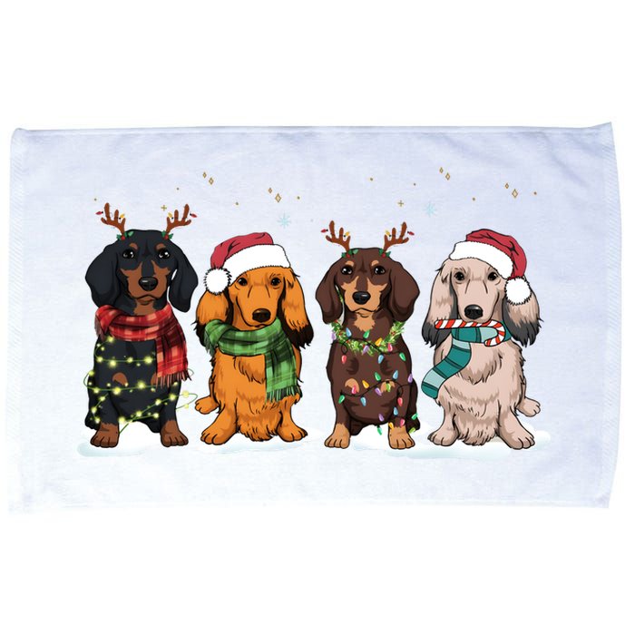 Dachshund Christmas Dog Lover Family Microfiber Hand Towel