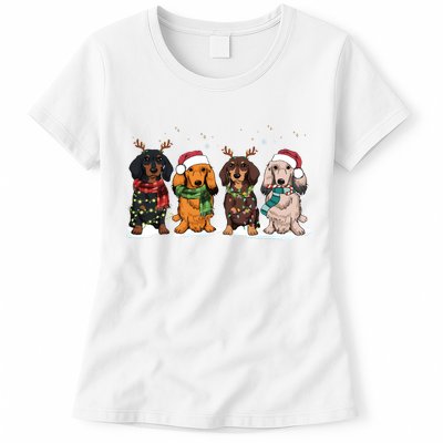 Dachshund Christmas Dog Lover Family Womens T-Shirt