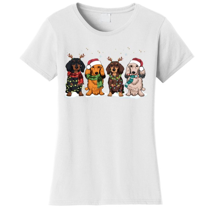 Dachshund Christmas Dog Lover Family Women's T-Shirt