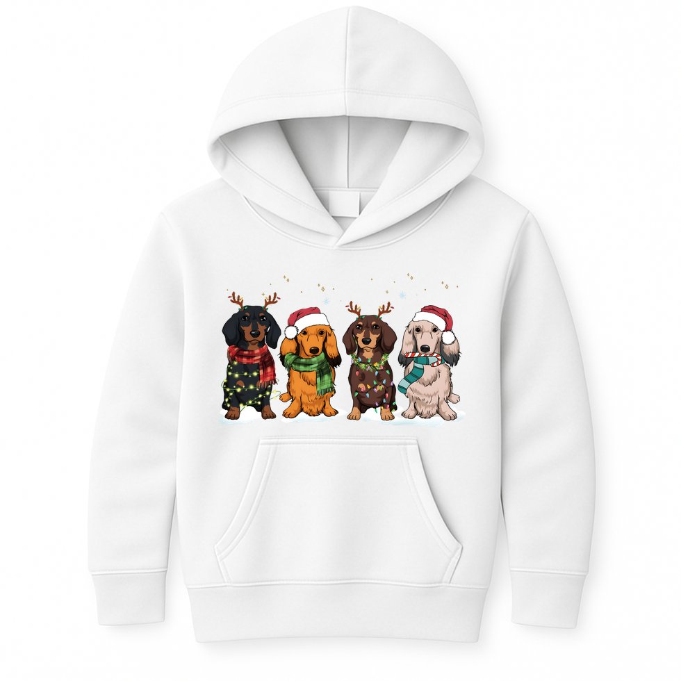 Dachshund Christmas Dog Lover Family Kids Hoodie
