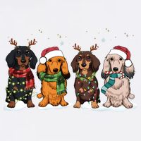 Dachshund Christmas Dog Lover Family Kids T-Shirt