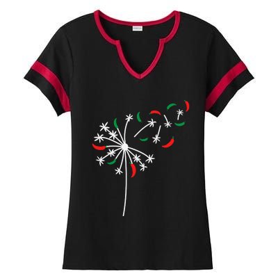 Dandelion Cinco De Mayo Cute Chili Flower Mexican Fiesta Ladies Halftime Notch Neck Tee