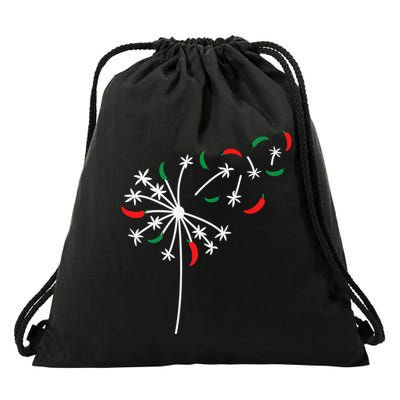 Dandelion Cinco De Mayo Cute Chili Flower Mexican Fiesta Drawstring Bag