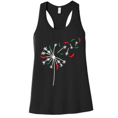 Dandelion Cinco De Mayo Cute Chili Flower Mexican Fiesta Women's Racerback Tank