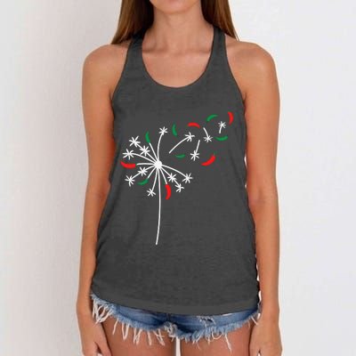 Dandelion Cinco De Mayo Cute Chili Flower Mexican Fiesta Women's Knotted Racerback Tank