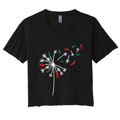 Dandelion Cinco De Mayo Cute Chili Flower Mexican Fiesta Crop Top