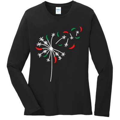 Dandelion Cinco De Mayo Cute Chili Flower Mexican Fiesta Ladies Long Sleeve Shirt